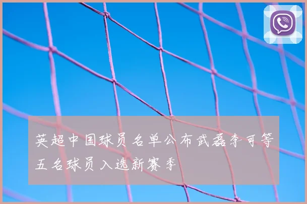 英超中国球员名单公布武磊李可等五名球员入选新赛季